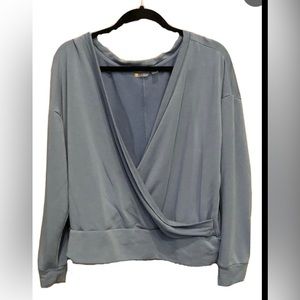 Zelle Blue crossover pullover sweatshirt